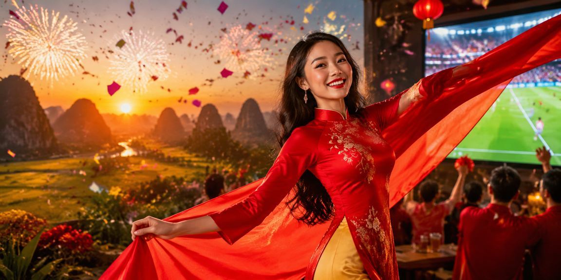 Khán giả theo dõi bóng đá tại Ninh Bình trong trang phục áo dài truyền thống